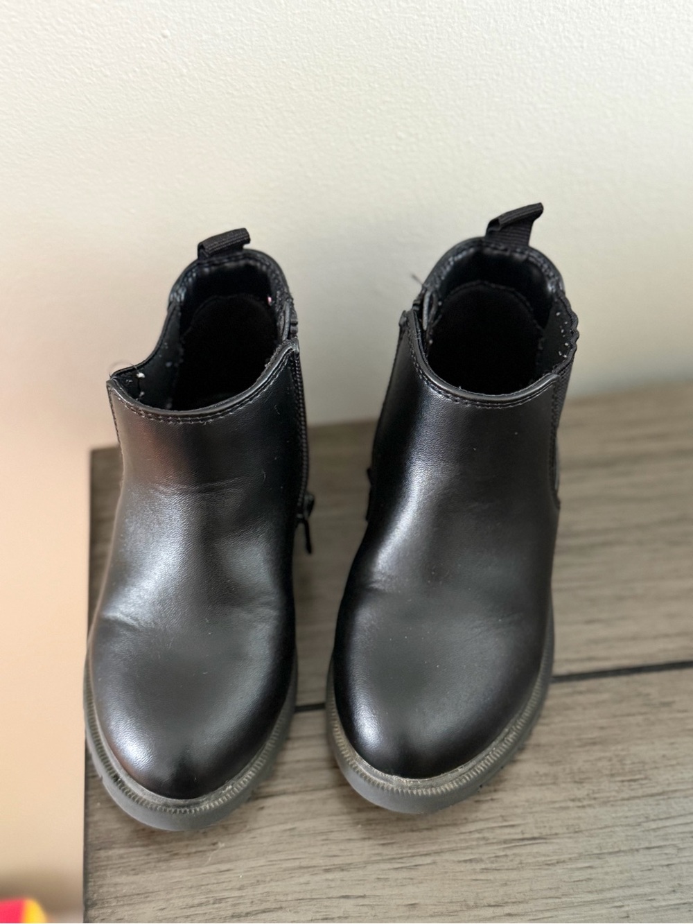 Cat & Jack Black Kids Ankle Boots with Side Zip